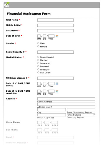 financial assistance form